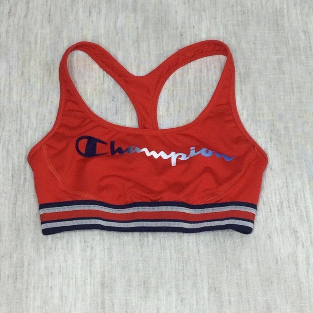Champion‎ Red Sports Bra Size Small Logo imprint in front